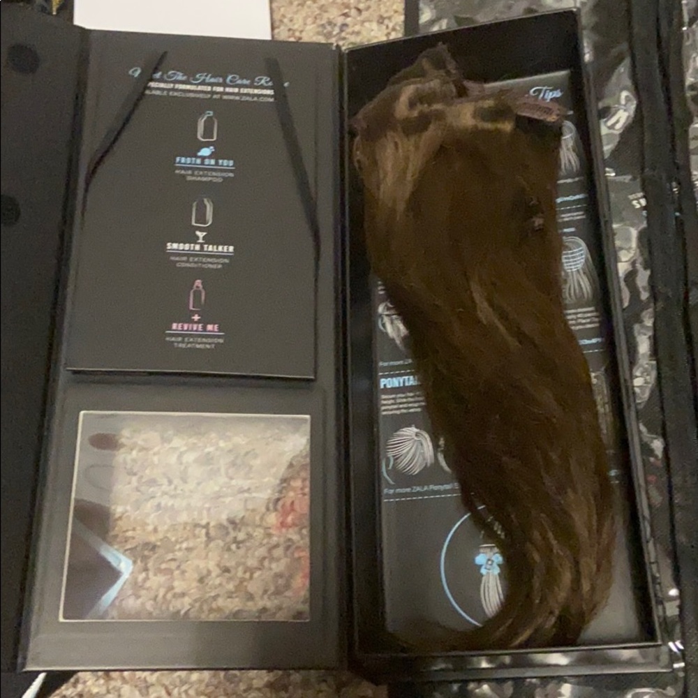 Zara premium human hair 12” extensions.  Chestnut